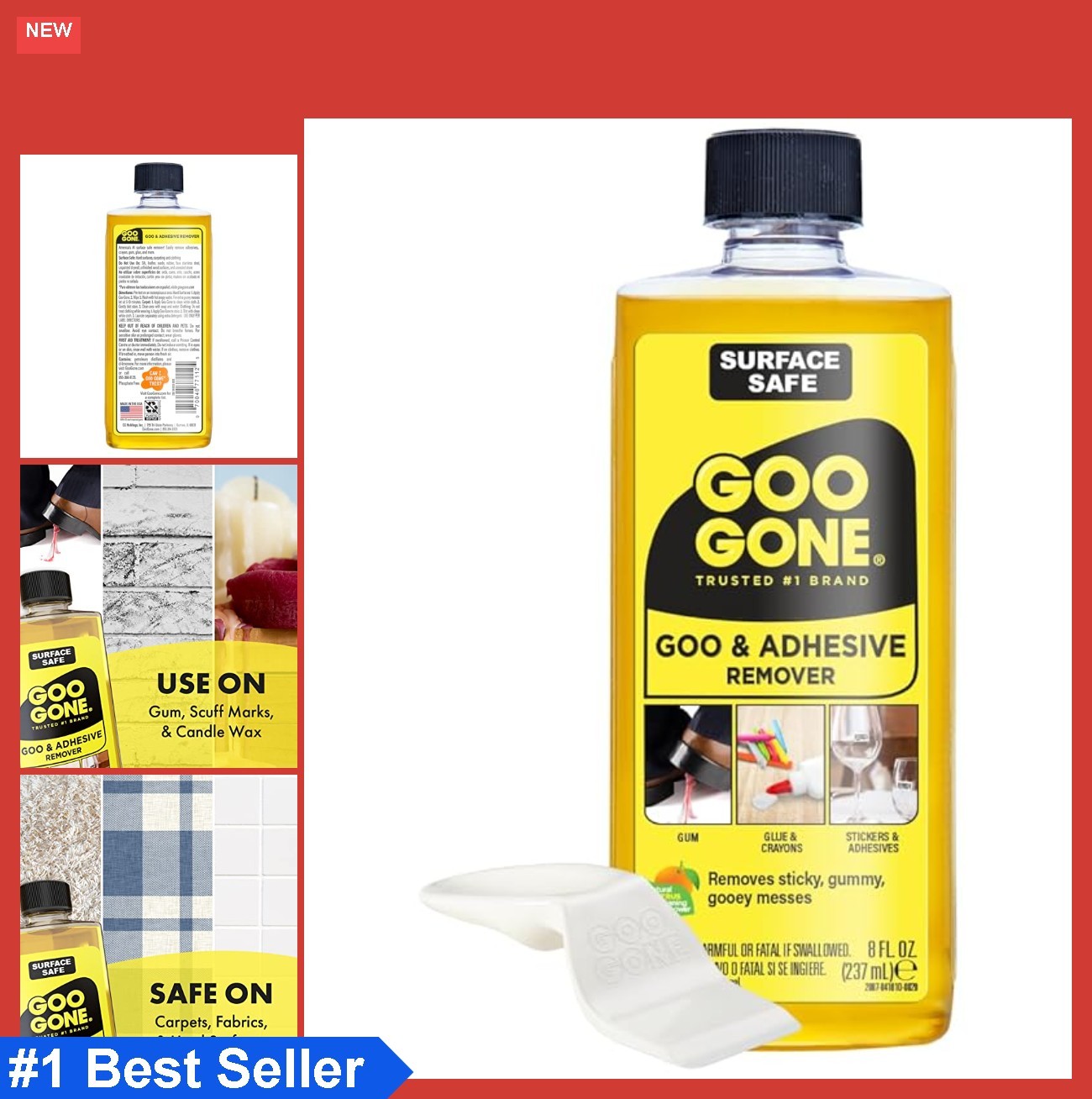 Adhesive Remover 8 Ounce Liquid Citrus Scent Sticker Label Decal Residue Tape