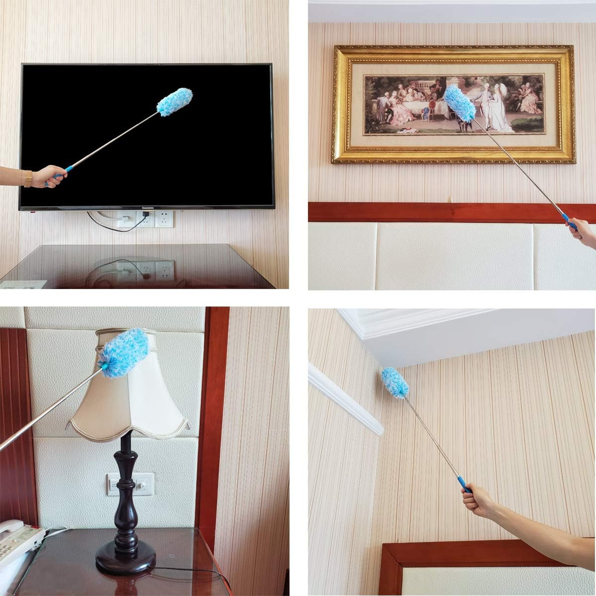 4 Pcs, [Microfiber] Hand [Duster] [Washable] Microfibre Cleaning Tool Extendable