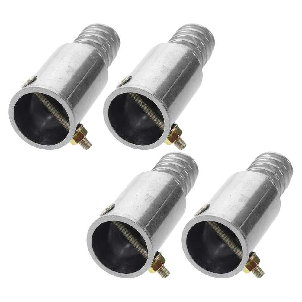 2 Set Threaded Pole End Tip Repair Kit Metal Handle Tips Broom Replacement