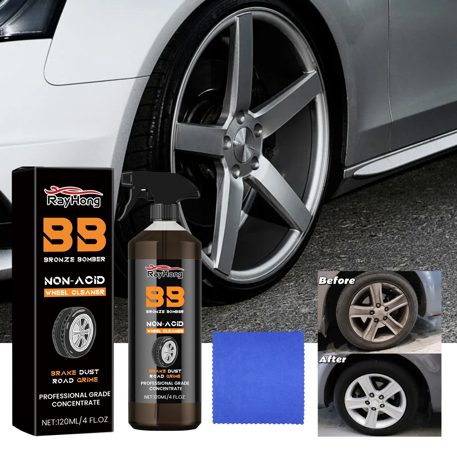 Car Tire Retread Cleaner – Wheel Rust Removal Polishing Stain Remover 🧼