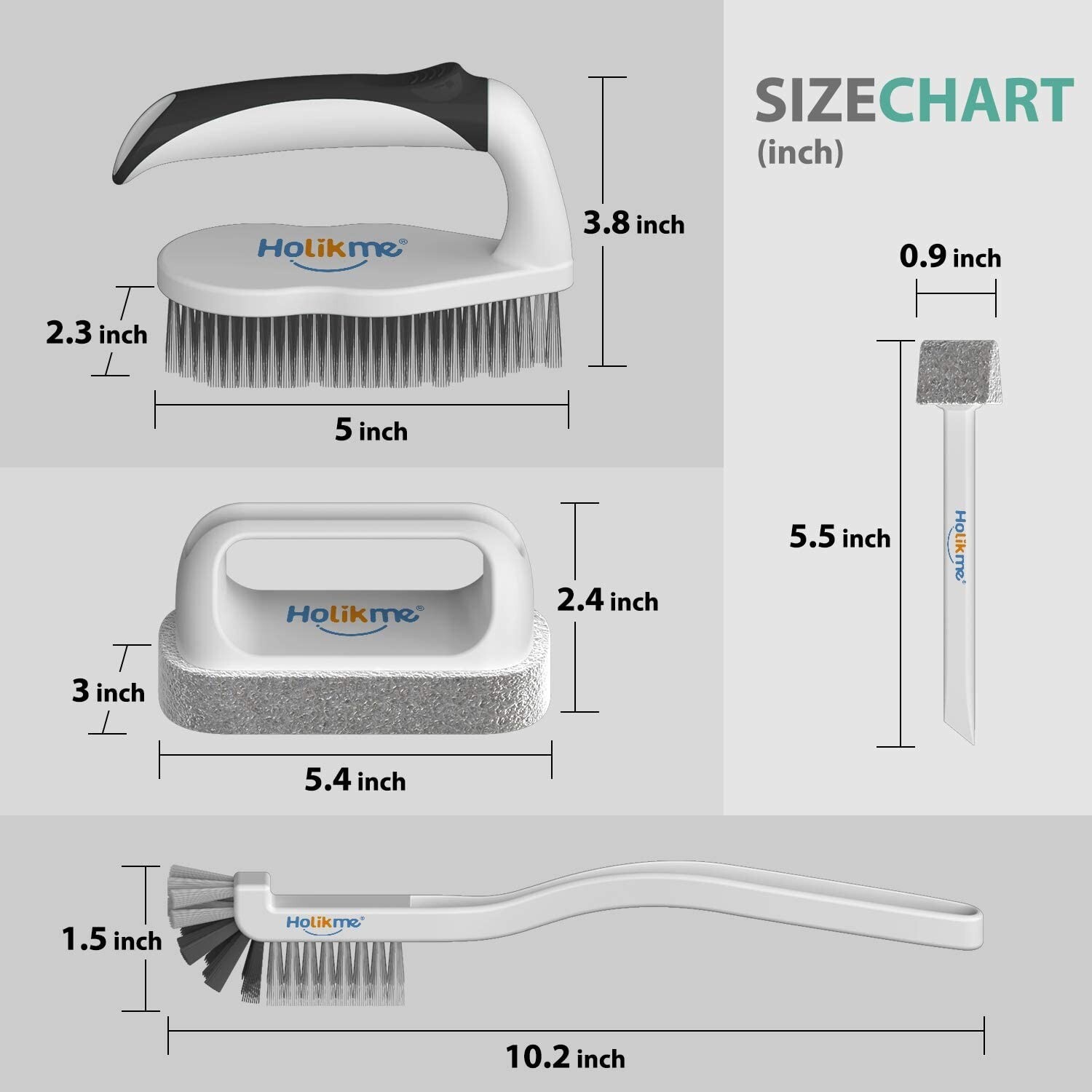 Holikme 5 Pack Deep Cleaning Brush Set, Scrub Brush Grout and Corner