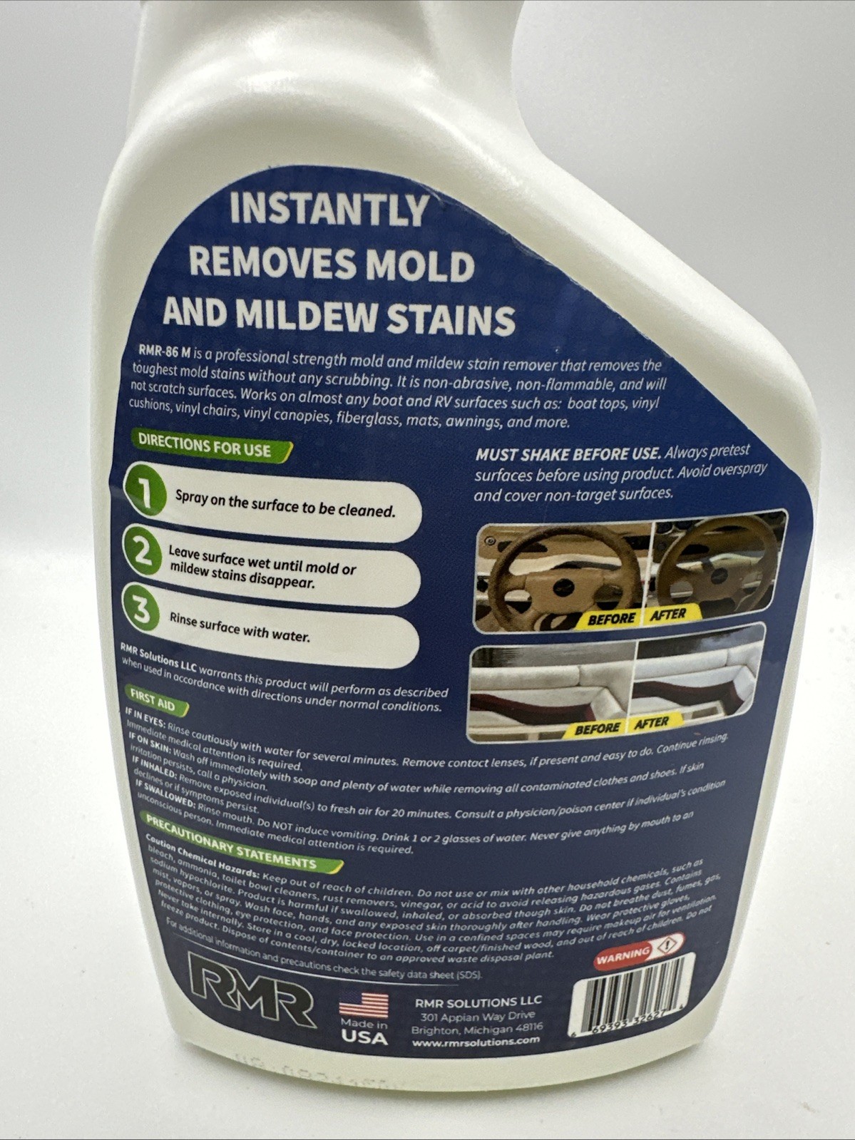 RMR-86 Instant Mold and Mildew Stain Remover Spray – Scrub Free Formula, 32 Fl O