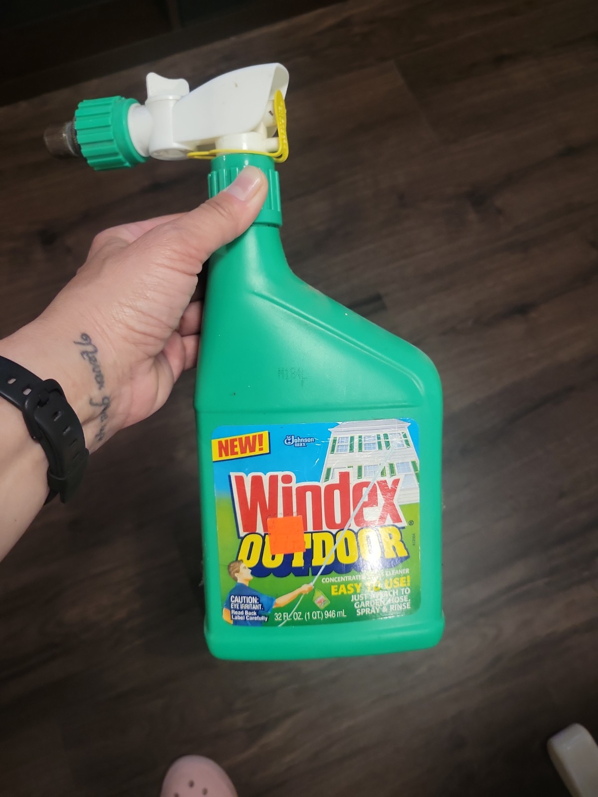 Windex Outdoor Concentrated Glass Cleaner 32oz 1997 Hose Attachment Bottle