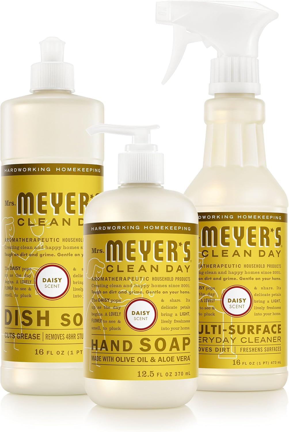 Mrs. MEYER’S CLEAN DAY Kitchen Basics Set, Daisy Scent Cleaning Supplies Include