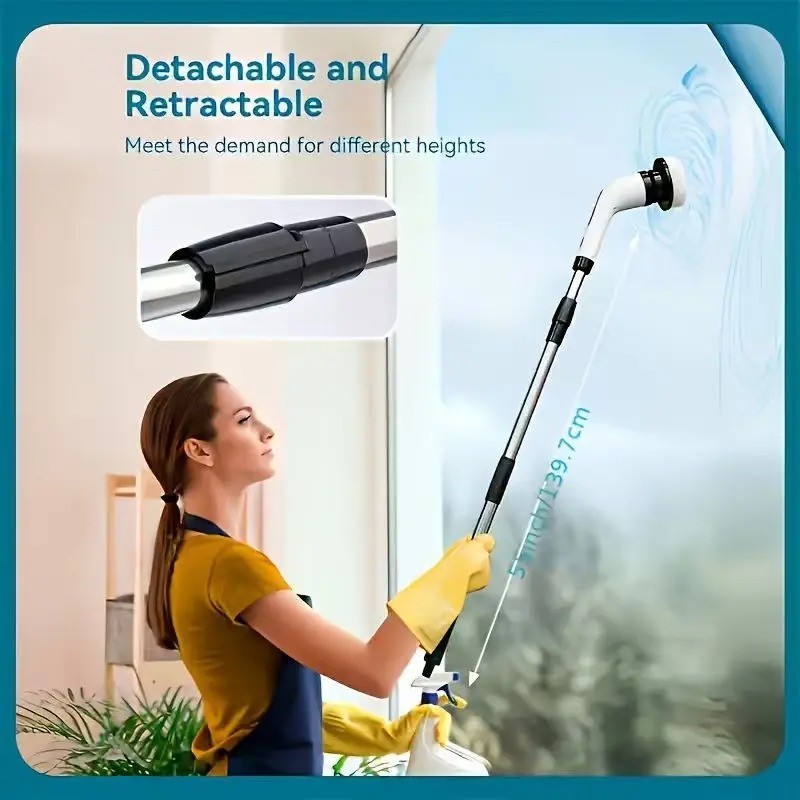 9 IN 1 Electric Spin Scrubber Cordless Power Cleaning Brush Rechargeable Cleaner