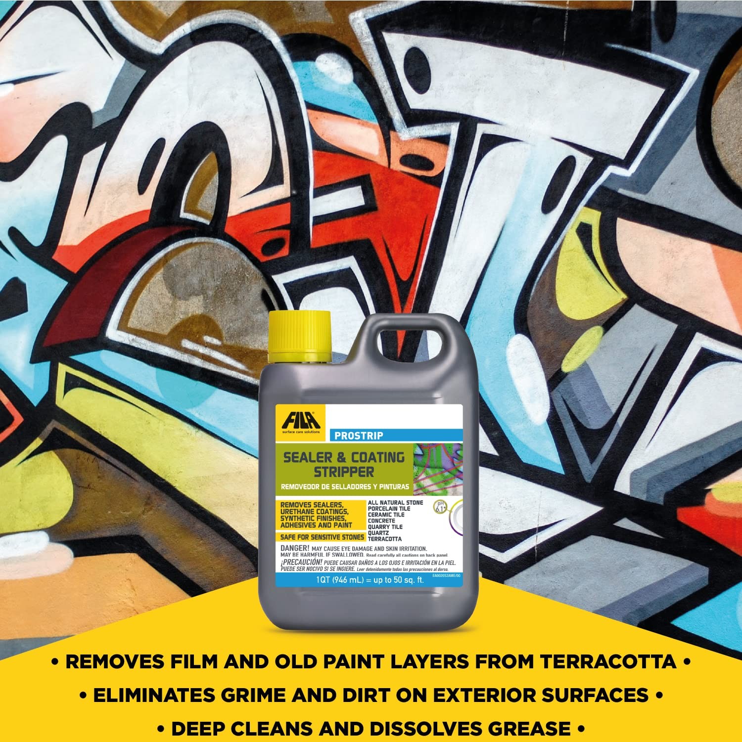 Paint & Graffiti Remover for Concrete, Stone, Tile – 1QT