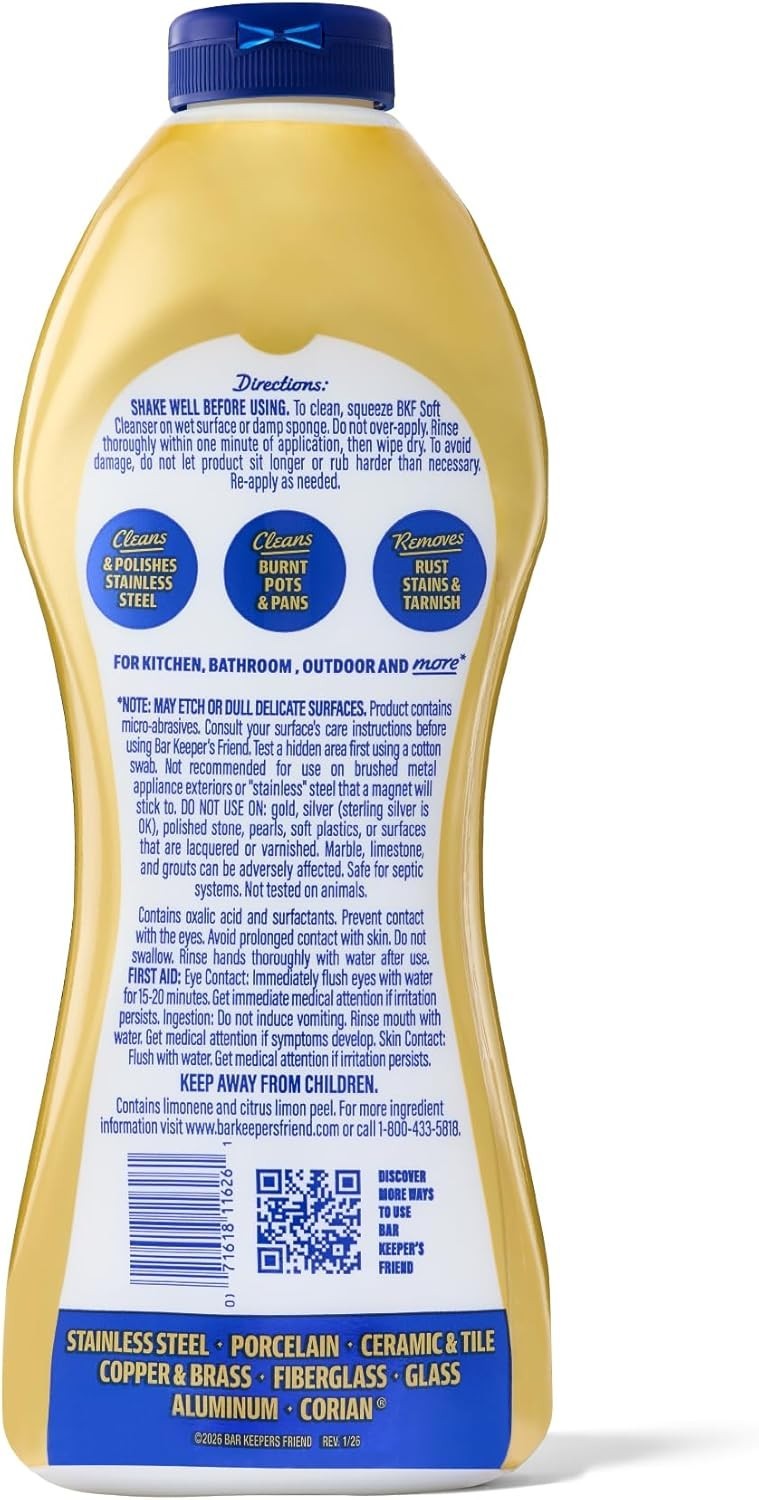 Bar Keepers Friend Soft Cleanser Liquid 2-Pack – 13oz Each