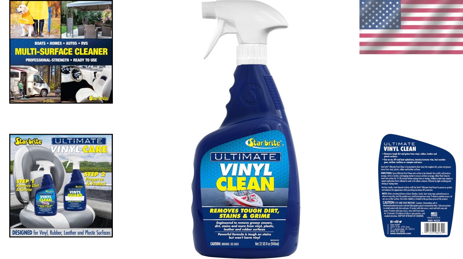 Vinyl Clean Spray 32 Oz – All-in-One Cleaner for Rubber, Leather & Plastic