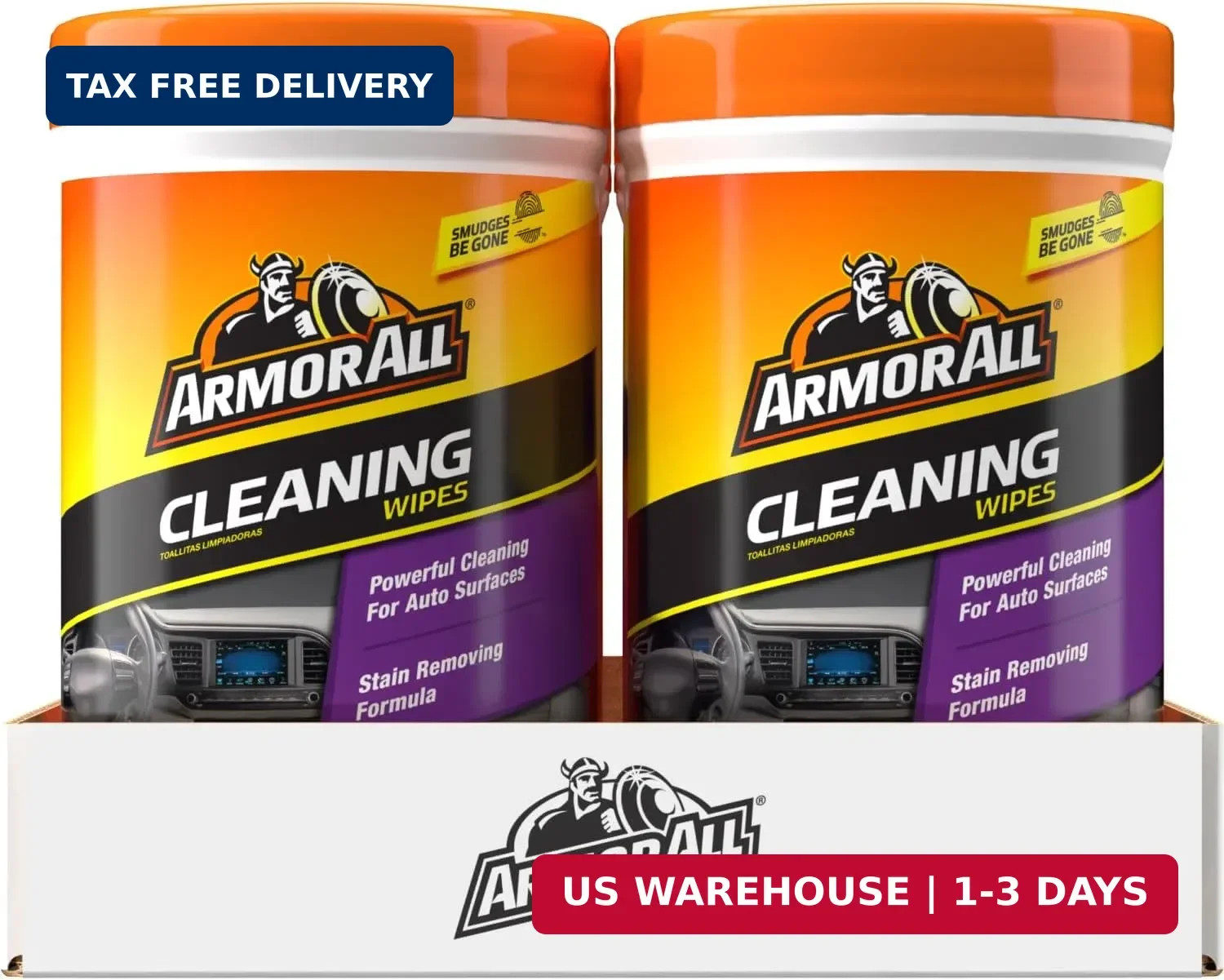 Armor All Car Cleaning Wipes, 90 Count Canister, Car Wipes | Lint-free car dashb