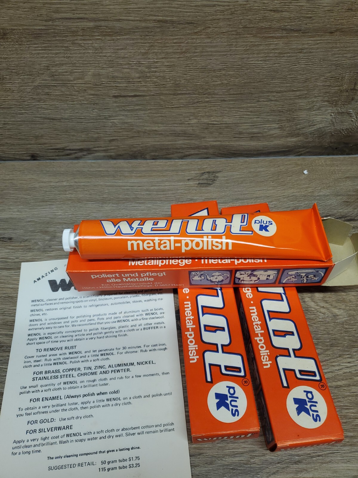 Original Red Wenol Plus K 3 Pack 100g FASTEST SHIPPING NOS WITH INSTRUCTIONS