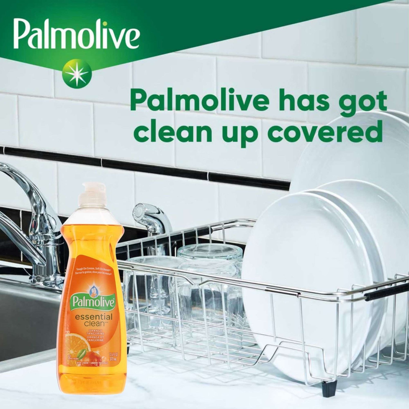 Palmolive Essential Clean Liquid Dish Soap, Tangerine Scent, 12.6 fl oz