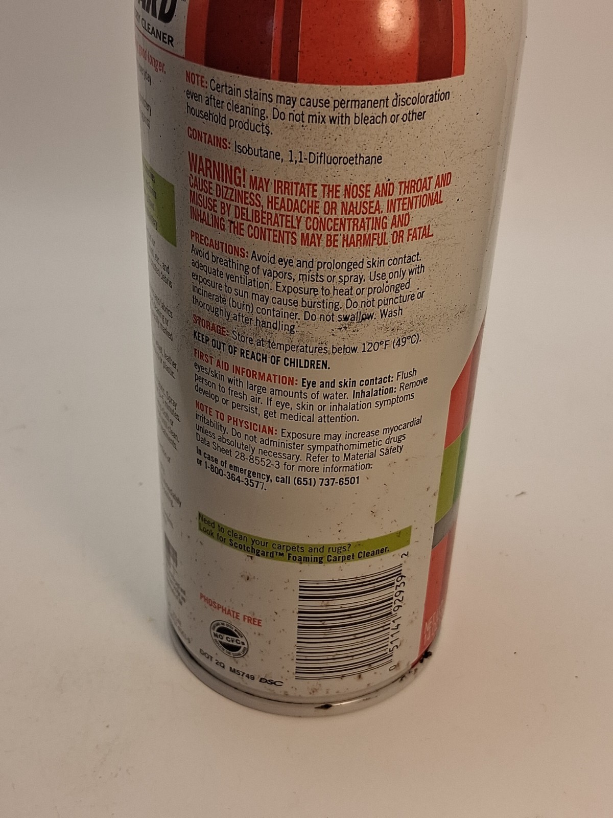 3M Fabric Upholstery Cleaner Protector Scotch Gard 14oz Can 2011 USA