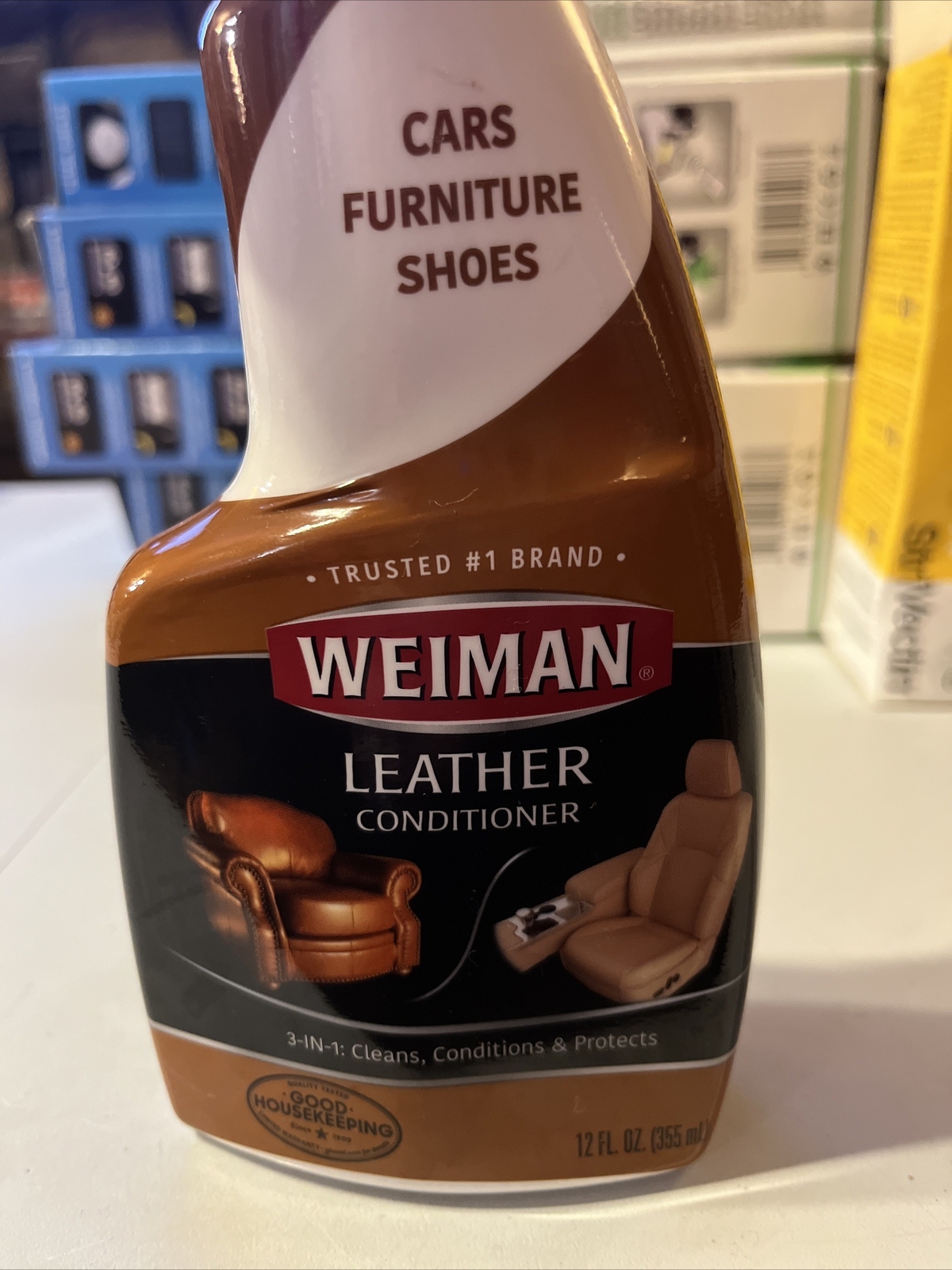 Weiman Leather Cleaner Conditioner Protect Restores Leather Surfaces 12 oz