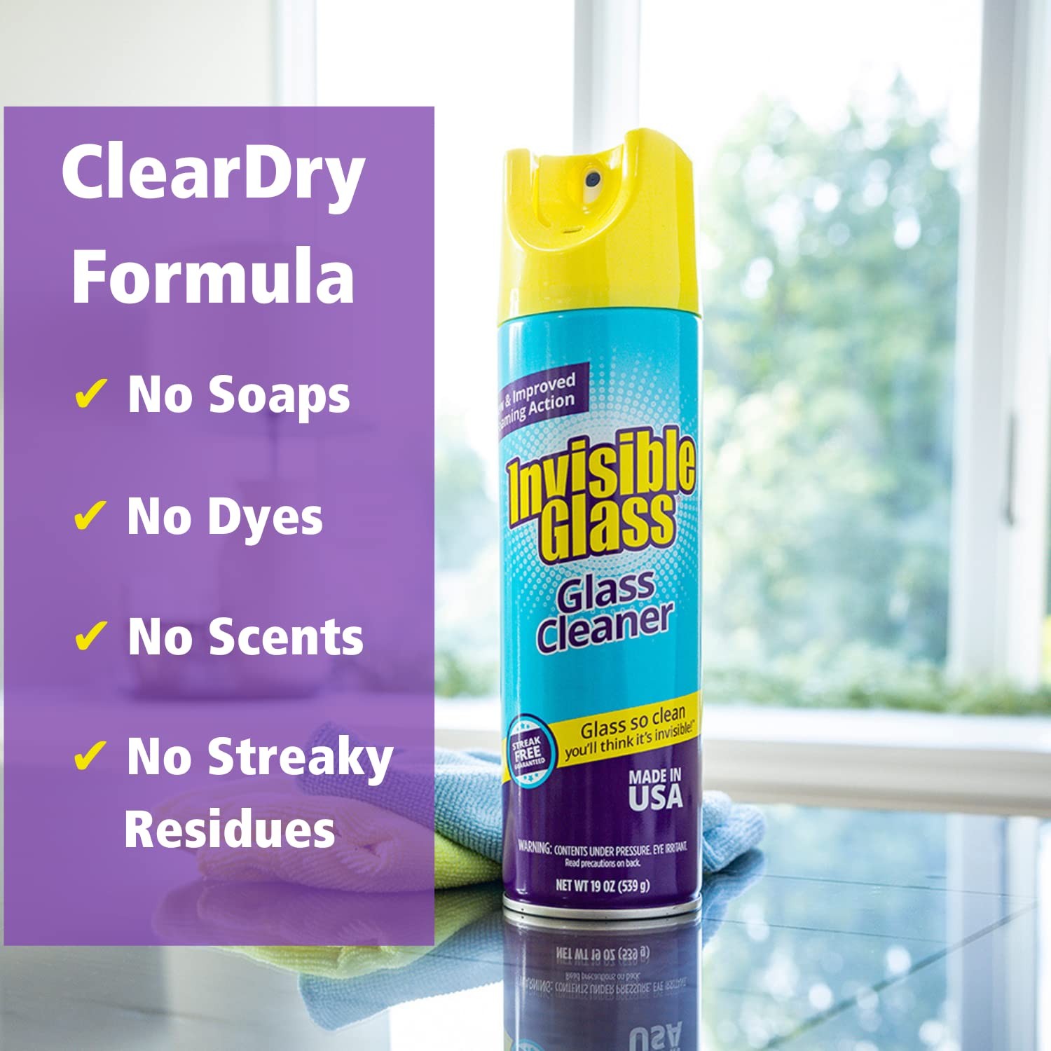 91160 Premium Aerosol Glass and Window Foaming Cleaner Spray – Cleans Glass, …