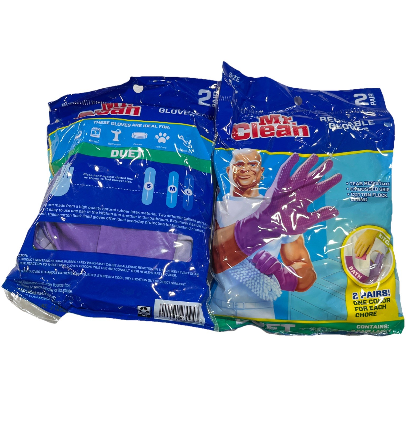 Mr Clean Reusable Duet Gloves 2 Pairs In Each Pack (2 Pack)