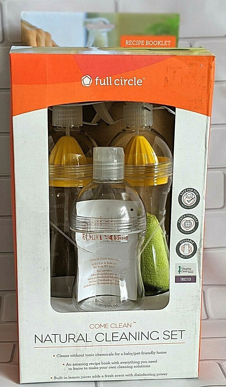 Full Circle Come Clean Natural Cleaning Set For A Baby/Pet Friendly BPA Free NEW
