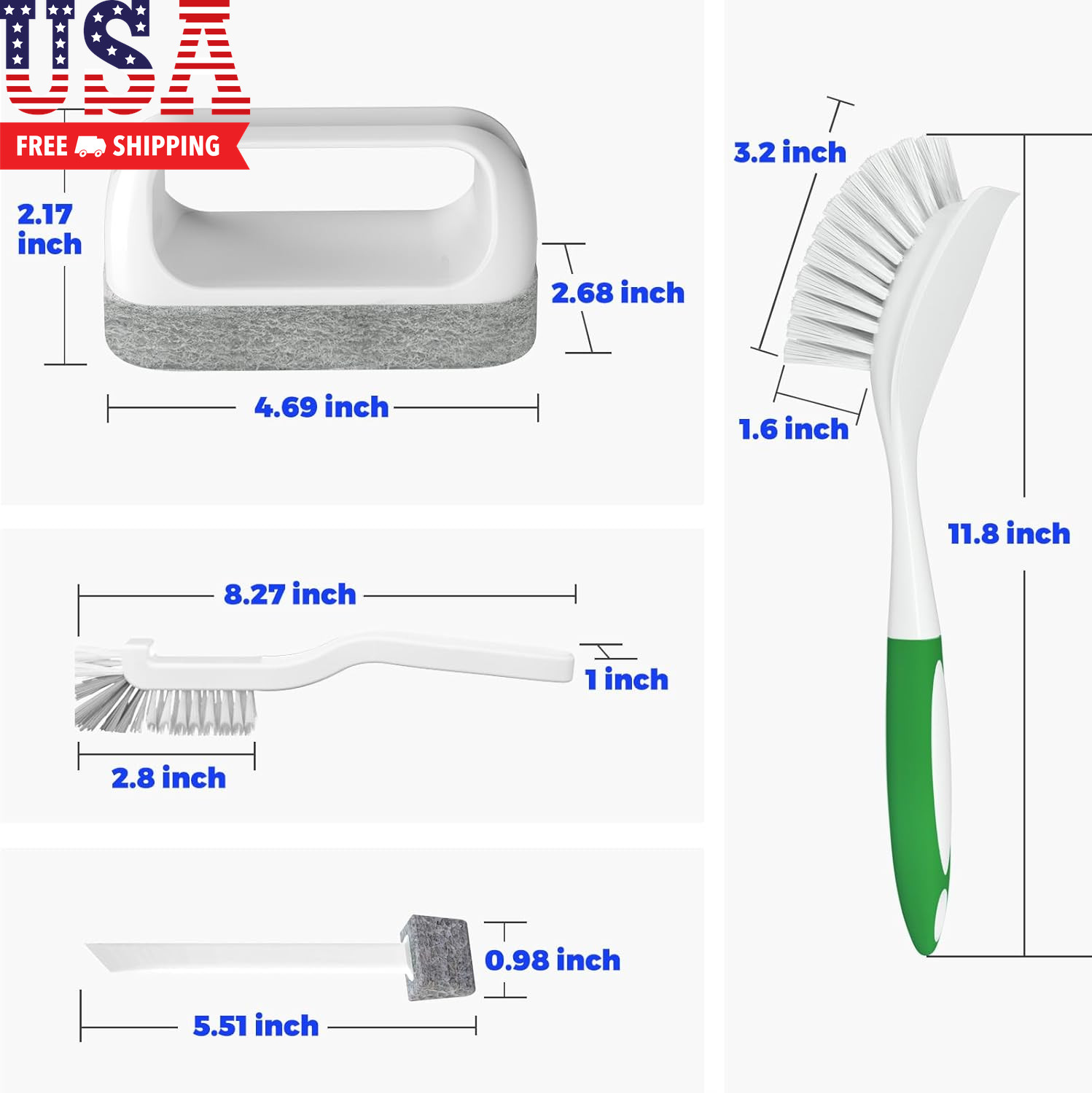 6 Pack Dish Brush with Handle Kitchen Cleaning Brush Set for Pot, Pan, Kitchen S