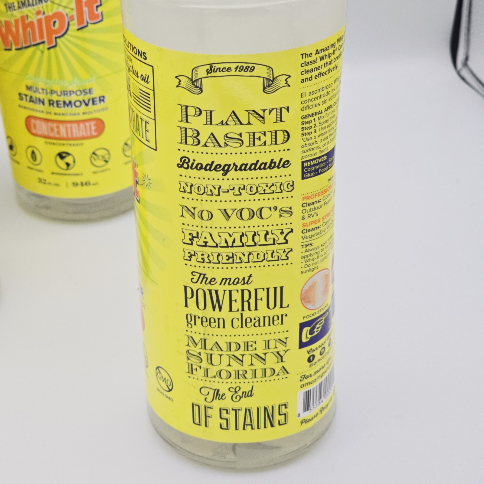 Whip-It All Purpose Cleaner & Stain Remover Concentrate, 32 OZ , BULK LOT OF 4