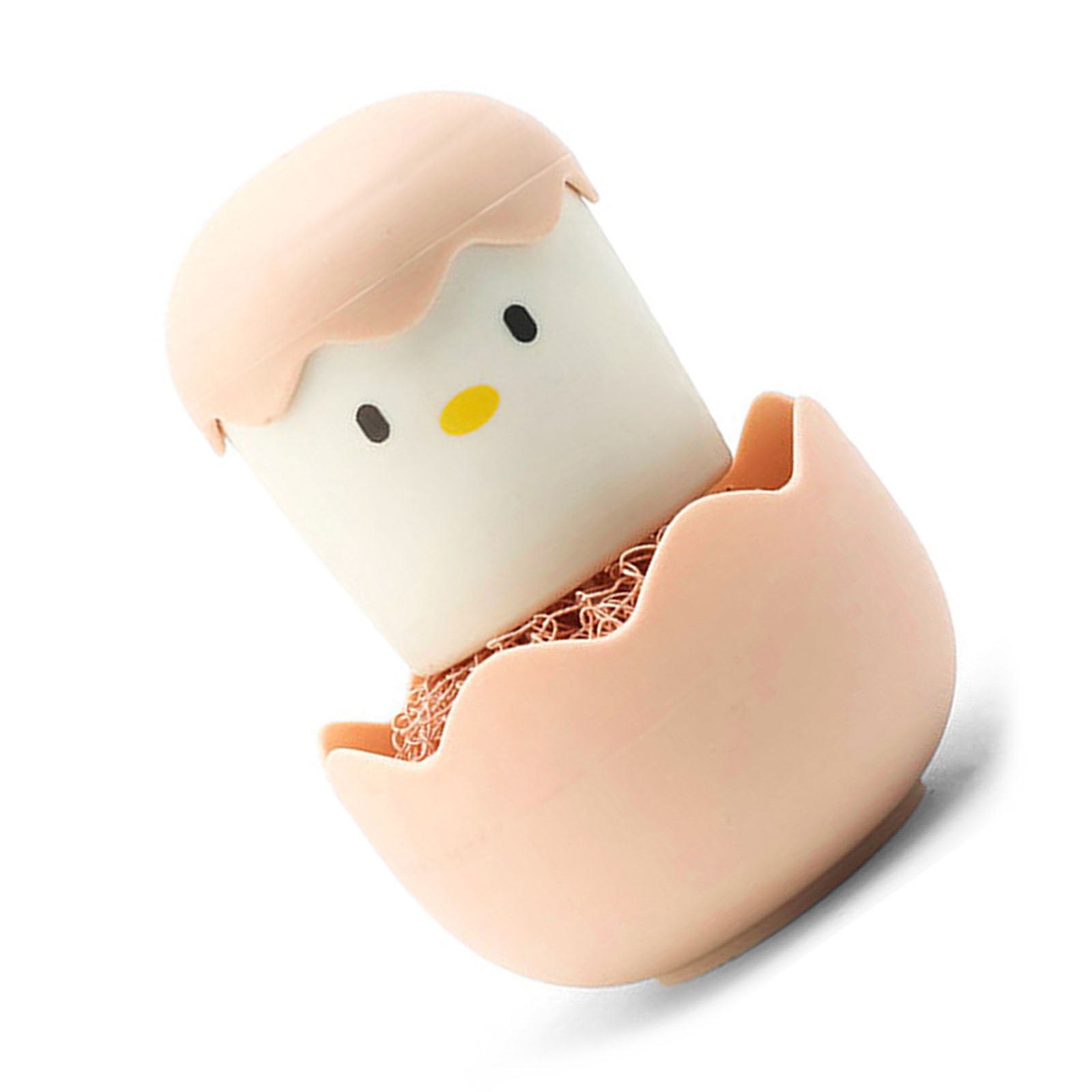 (Pink)Cartoon Eggshell Dish Cleaning Brush Long Lasting Easy To Grip Cute Kit US