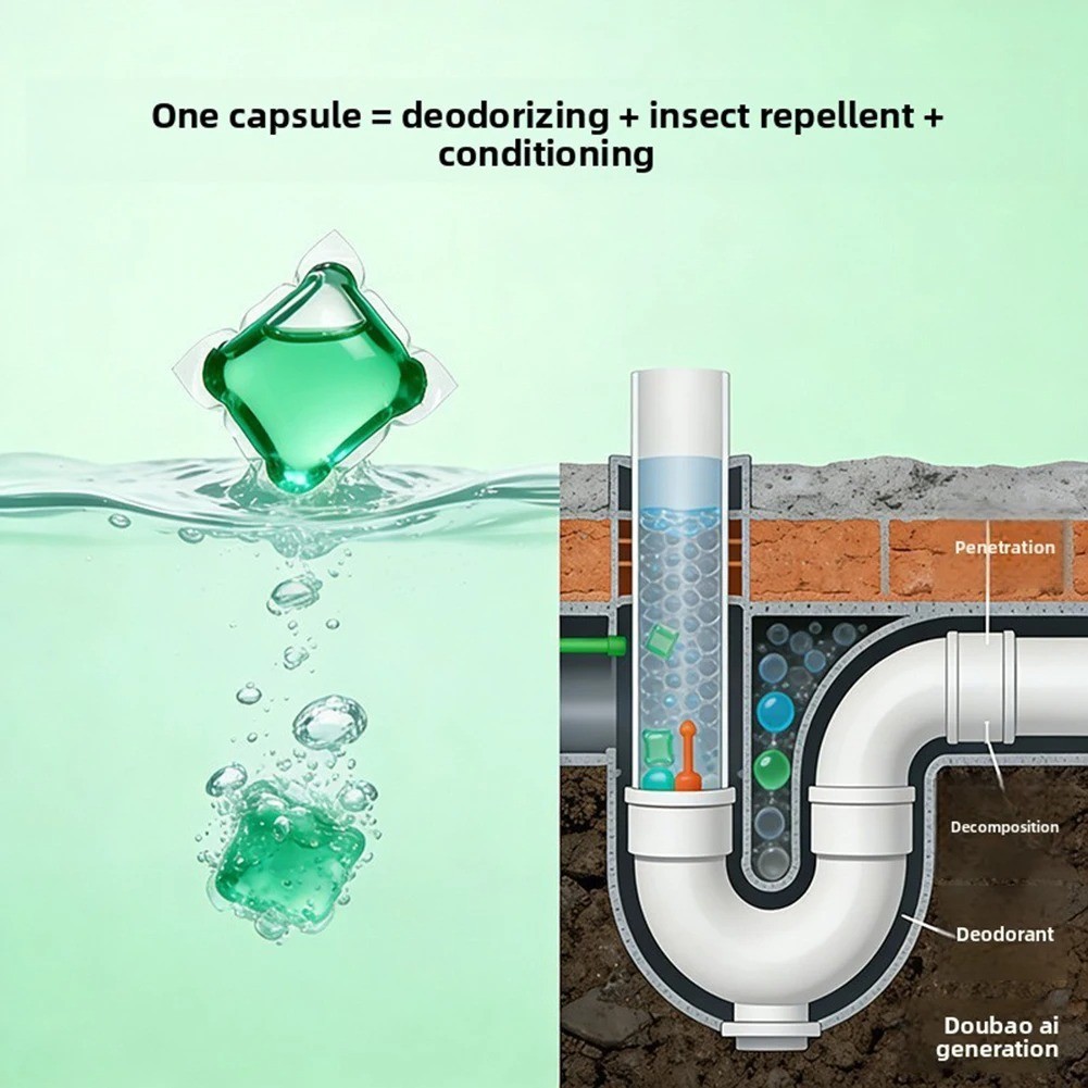 Drain Cleaner Gel Odor Remover Sink Sewer Freshener Kitchen Bathroom