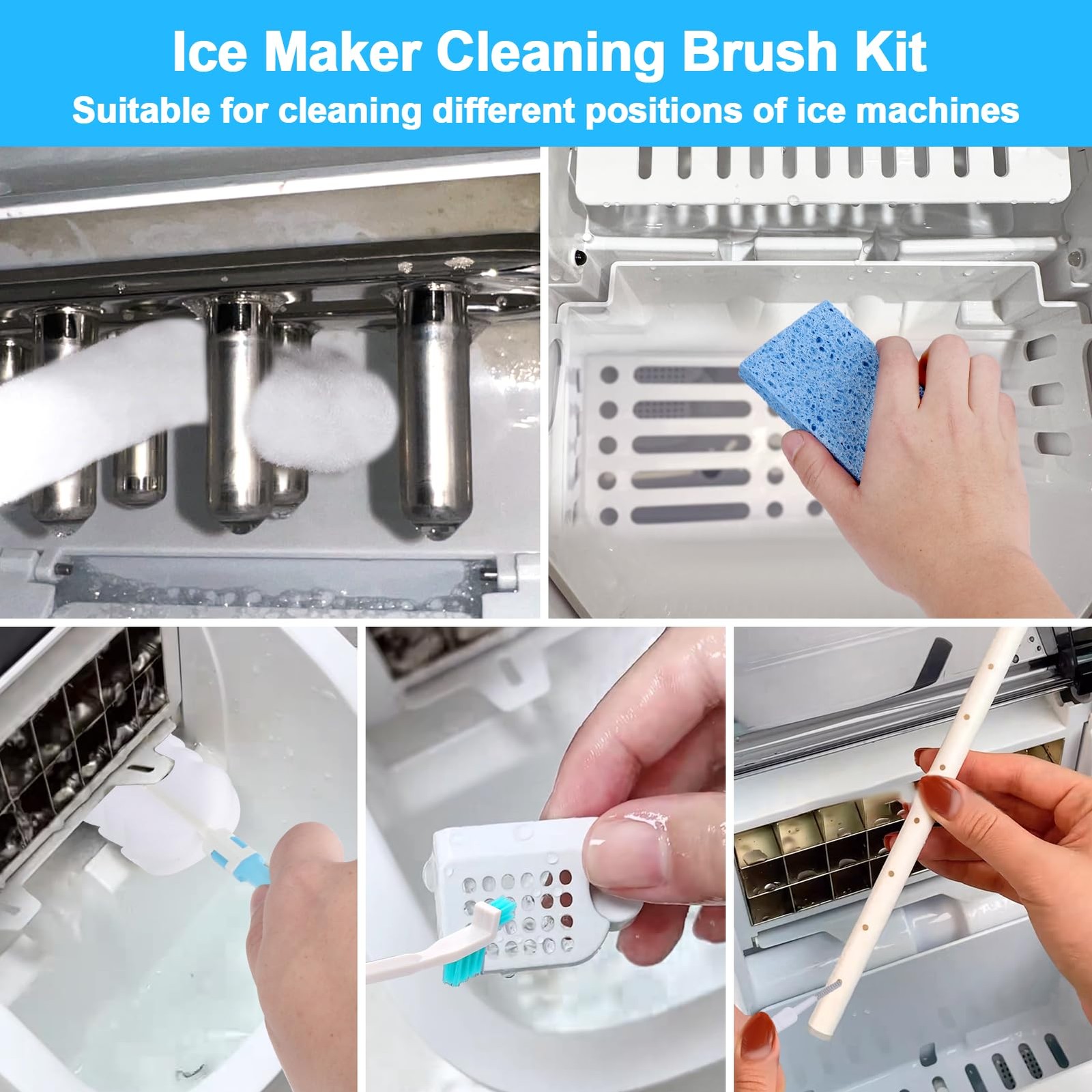 Ice Machine Cleaner Brush KitsCountertop Ice Maker Cleaning Tools Accessorie