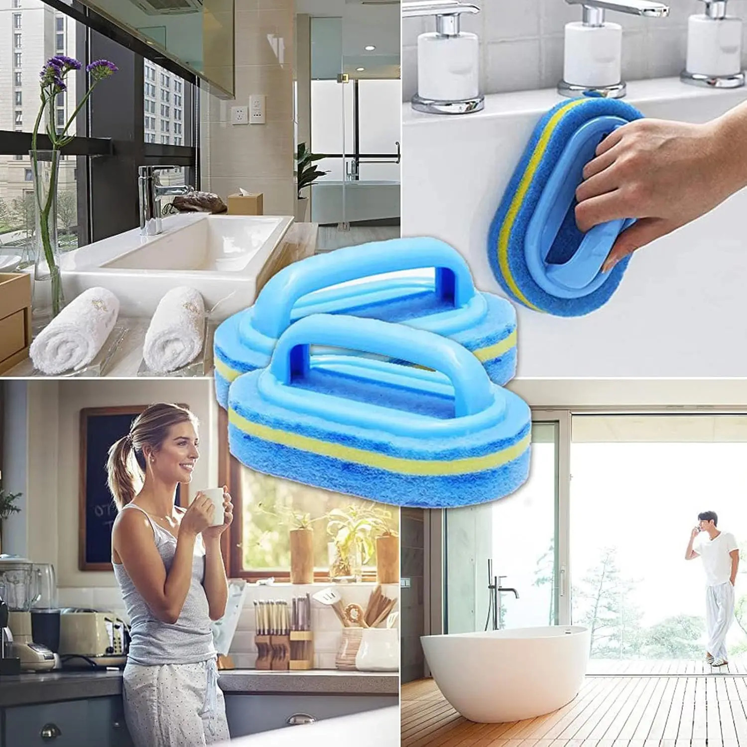 Household Cleaning Brush with Handle Dish Soap Bathroom Kitchen Tub Thicken Scru