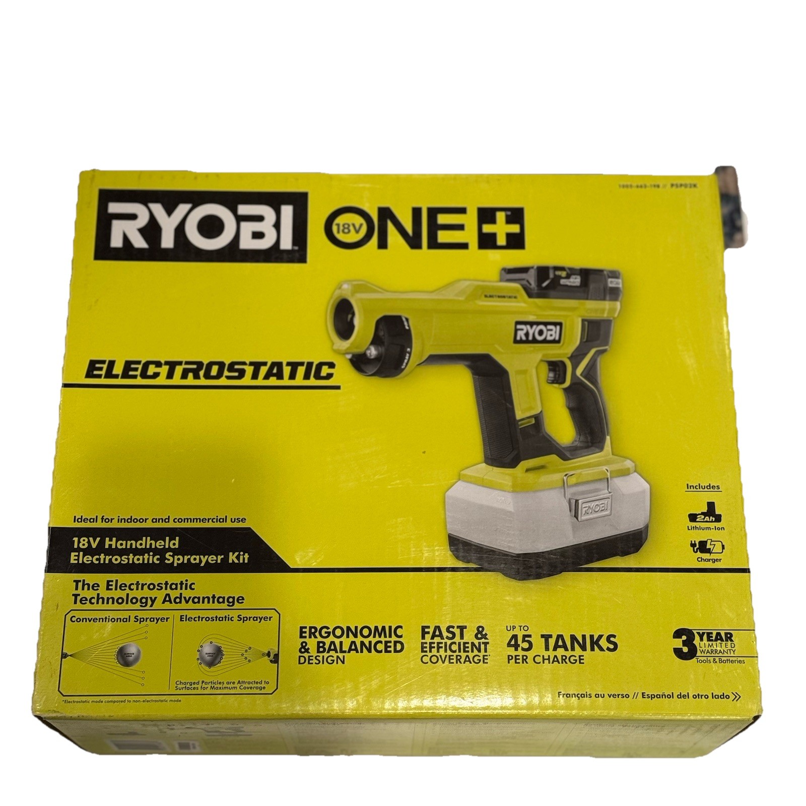 Ryobi ONE+ 18V Cordless Handheld ElectroStatic Sprayer Kit + BATTERY & CHARGER