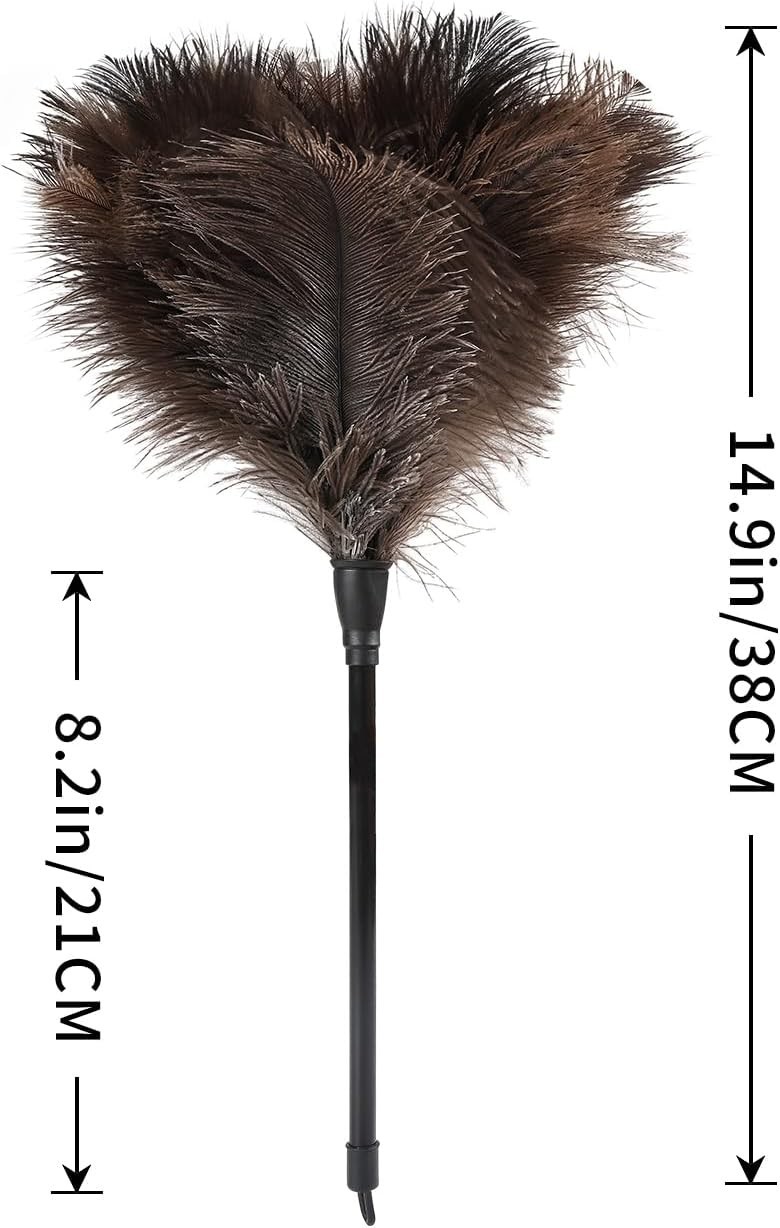 Fluffy Mini Ostrich Feather Duster 14.9-Inch – Perfect for Delicate Surfaces