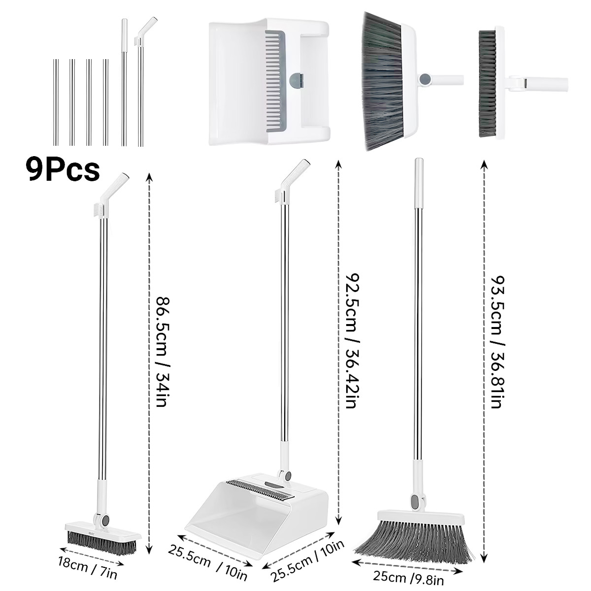 3in 1 Broom and Dustpan Set Floor Brush Long-handled Broom And Dustpan For Home