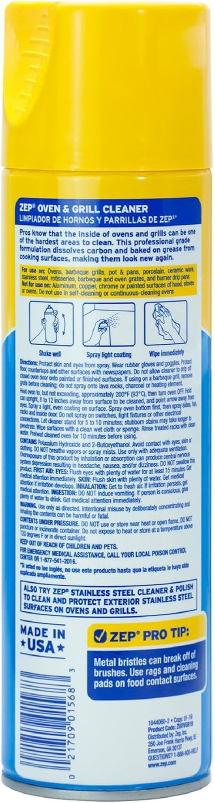 Heavy-Duty Oven and Grill Cleaner – 19 Oz (Case of 2) ZUOVGR19 – Dissolves Greas