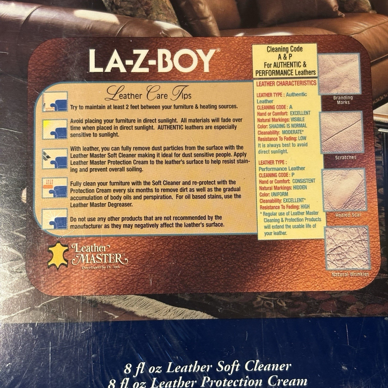 NEW in Sealed Box LA-Z -BOY Stainsafe Leather Master Leather Protection Program