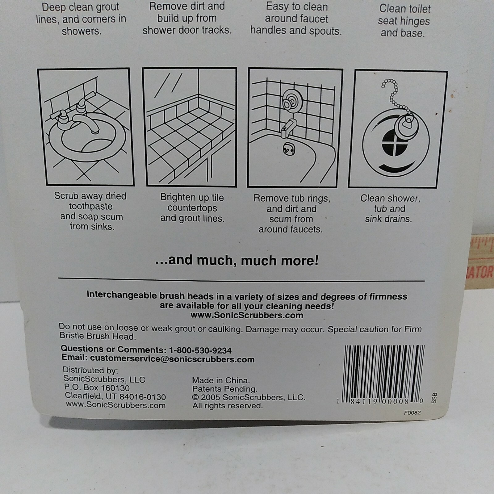 NOS Sonic Scrubber Bathroom Tool Detailed Power Cleaner Tub Shower Sink Tile