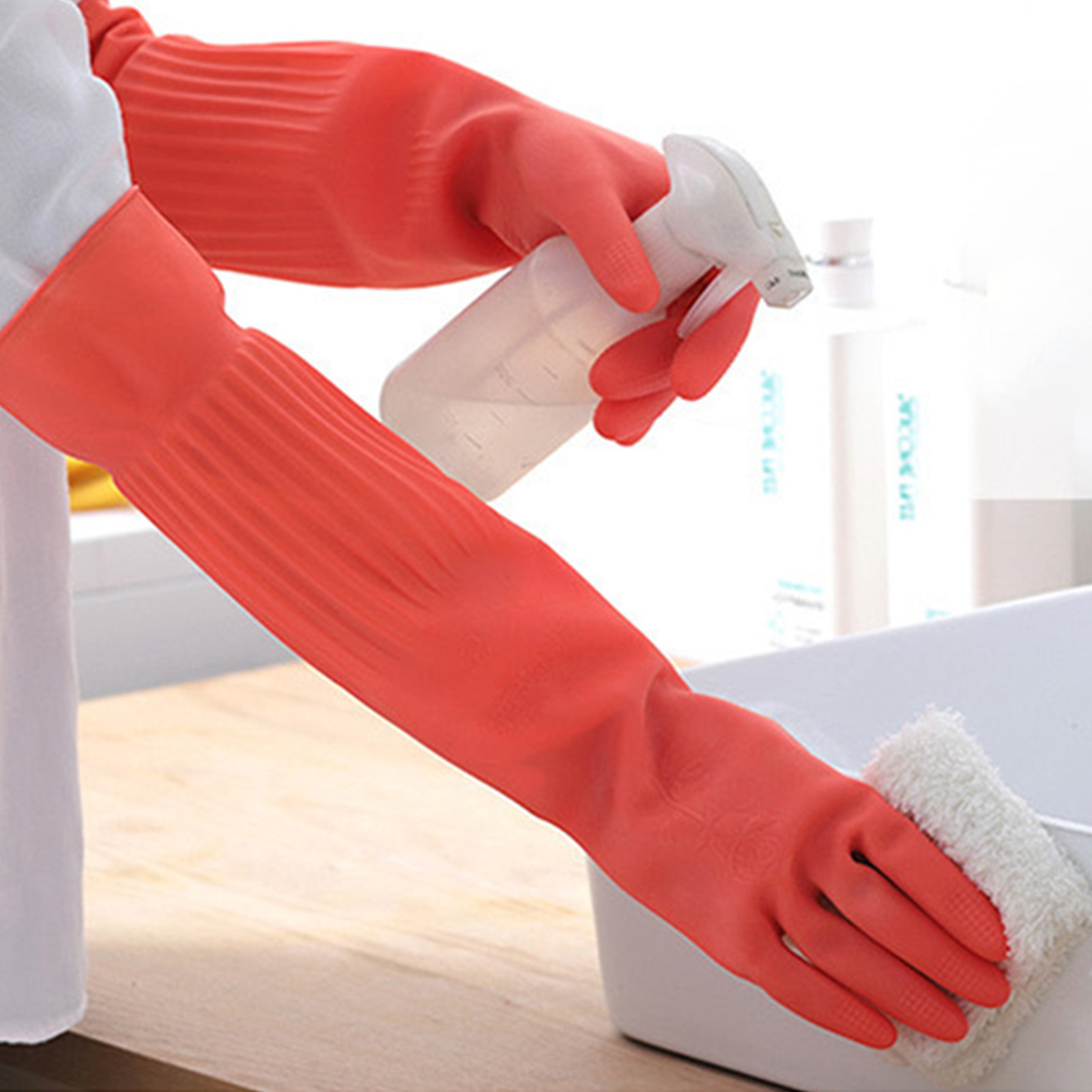 Latex Long Gloves Aquarium Fish Tank Industrial Thick Gauntlets 45/56cm