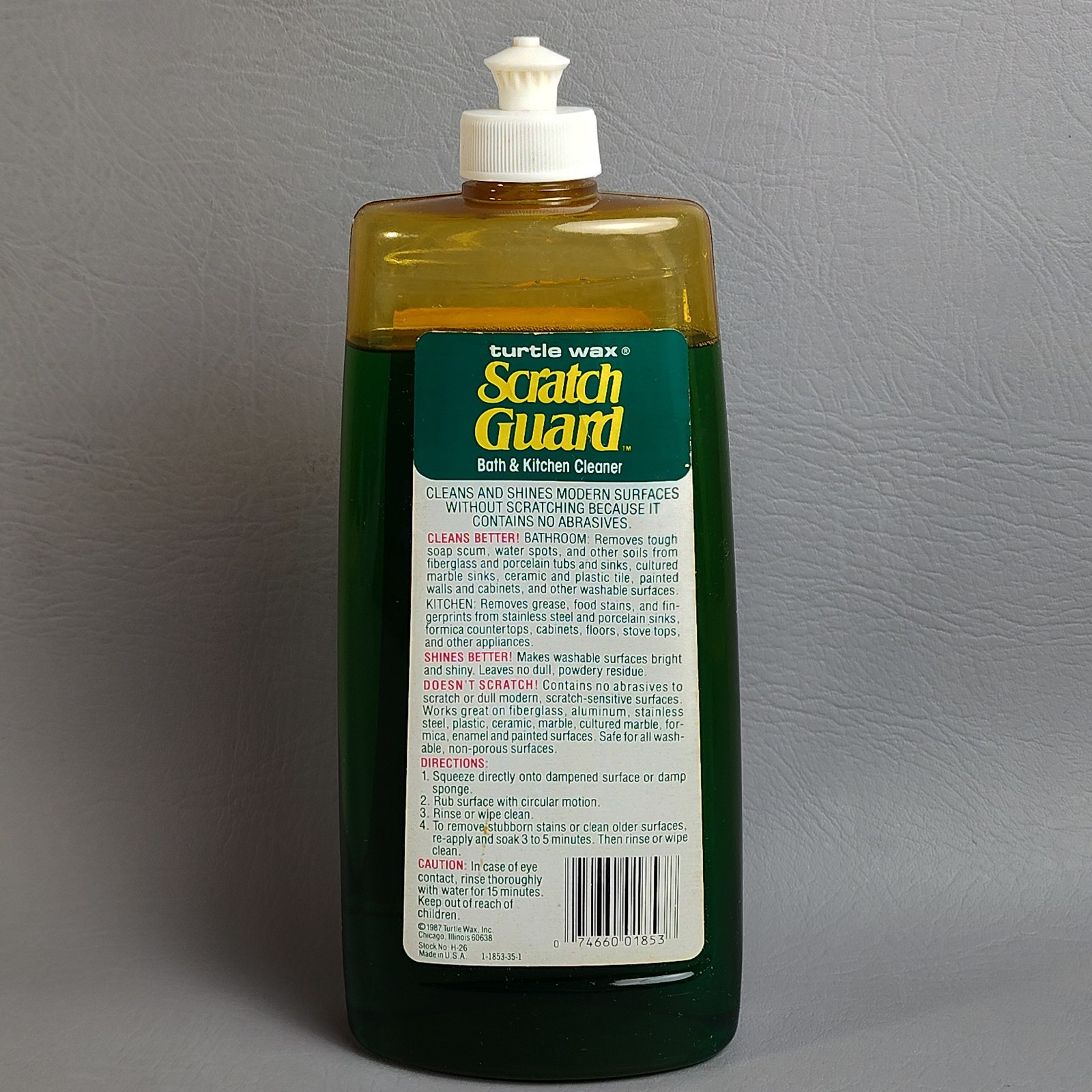 Vintage Turtle Wax SCRATCH GUARD Bath & Kitchen Cleaner 1987 USA Movie Prop