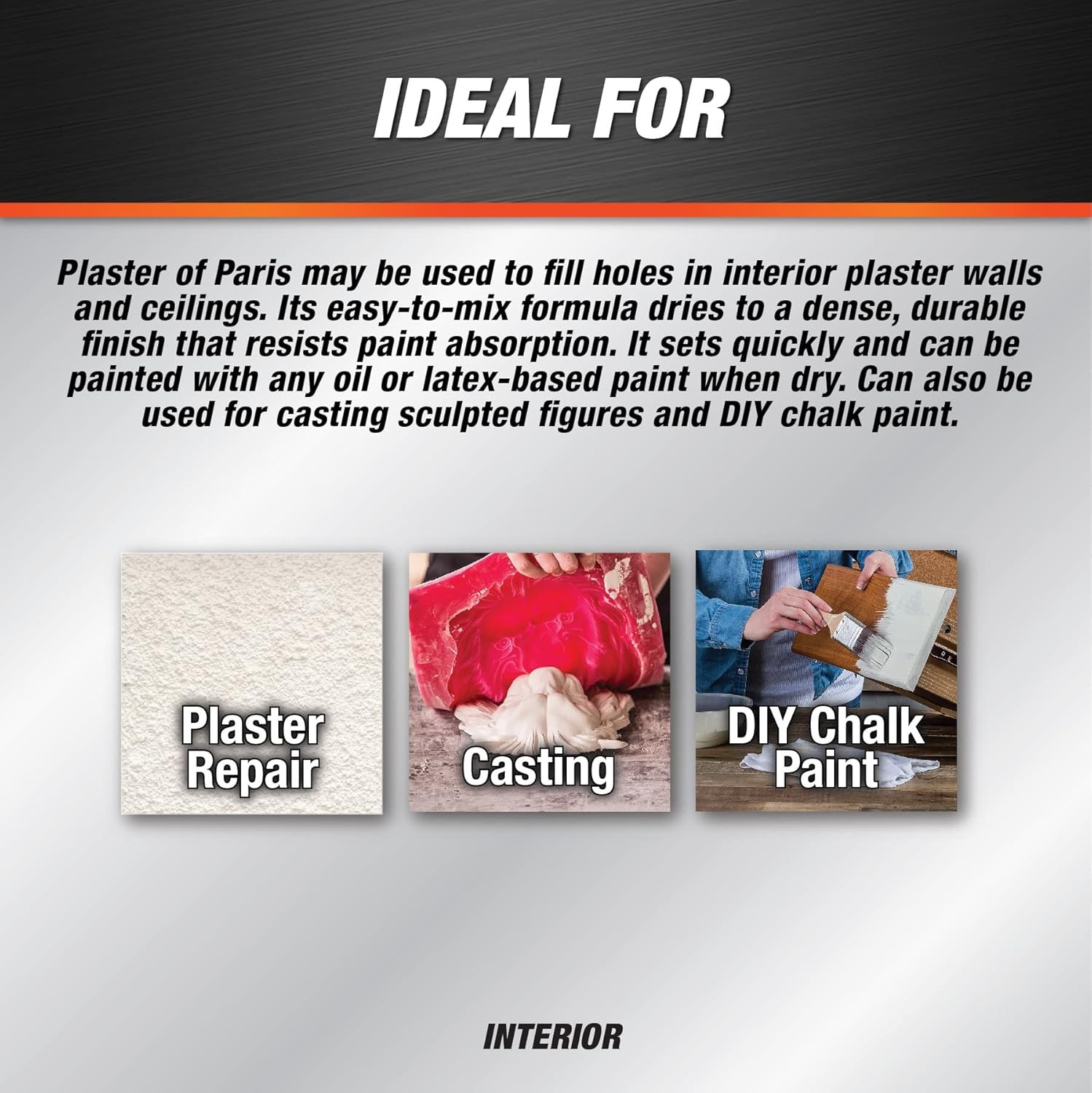 White 8 Lb Dry Mix Plaster of Paris Tub DAP Brand Product