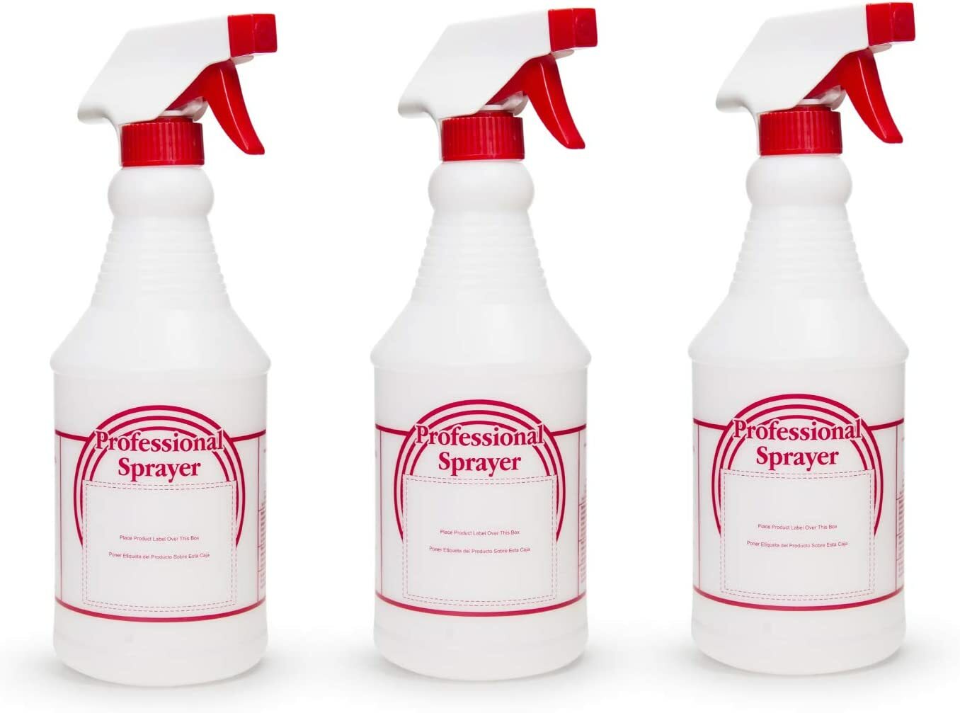 Houseables 24 Oz. Spray Bottles, 3 Pack, No-clog, Leak-proof Adjustable Nozzles