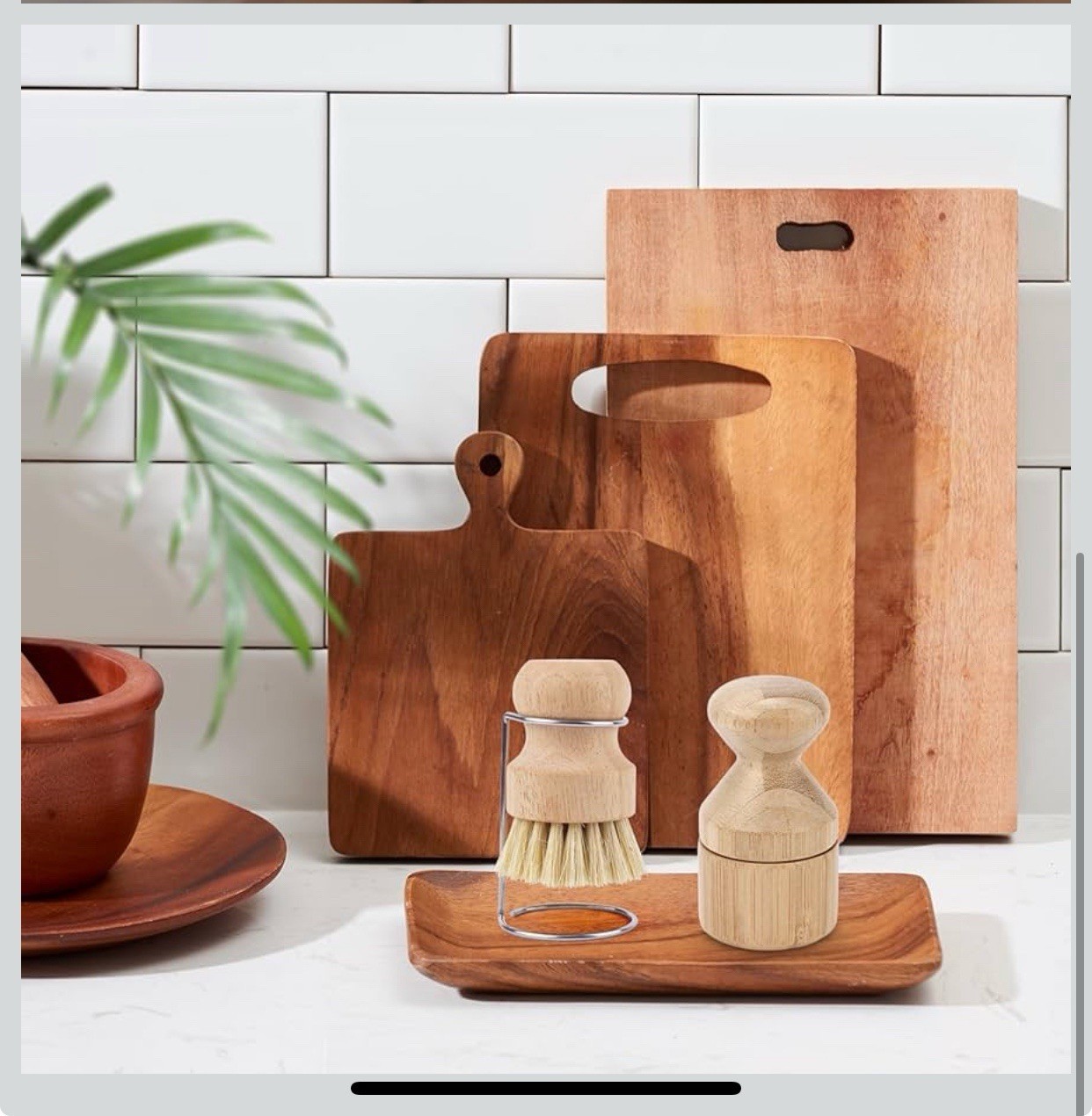 Wood Cutting Board Oil Wax Applicator & Scrub Brush-Butcher Block Cleaning Tools