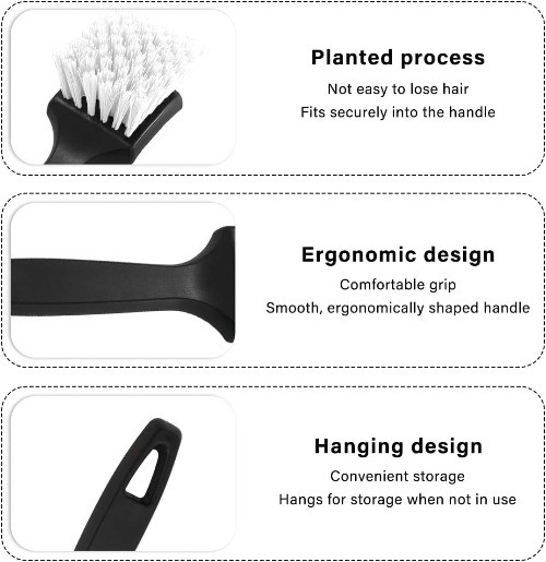 Car Carpet Cleaning Brush, Wheel Hub Scrub Brush Floor Mat Cleani Color: White