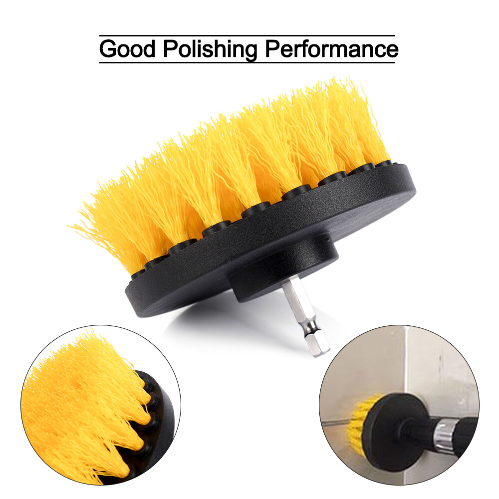 4Pcs Car Drill Brush Cleaner Kit Tile Grout Power Scrub Wash Detailing Cleaning