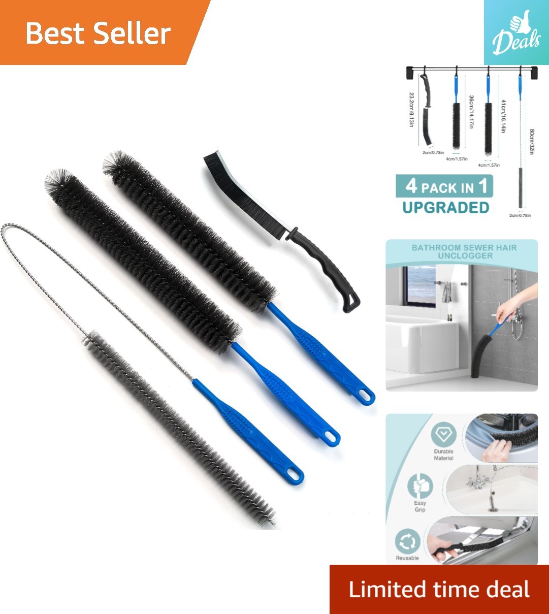 Flexible Lint and Debris Cleaner for Appliances – 16″ Multifunction Brush Set