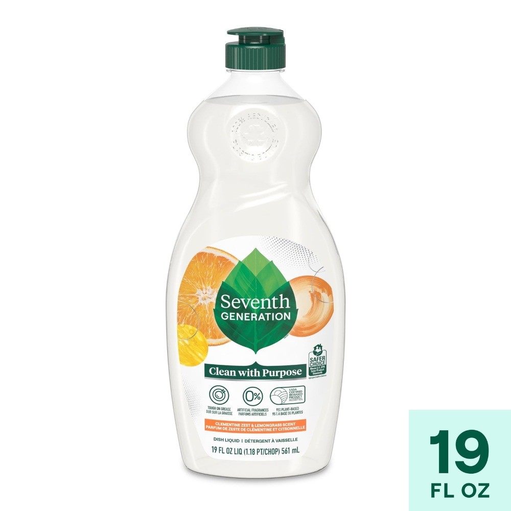 Dish Soap Liquid Cleanser with Clementine Zest and Lemongrass Scent 19 fl oz 2