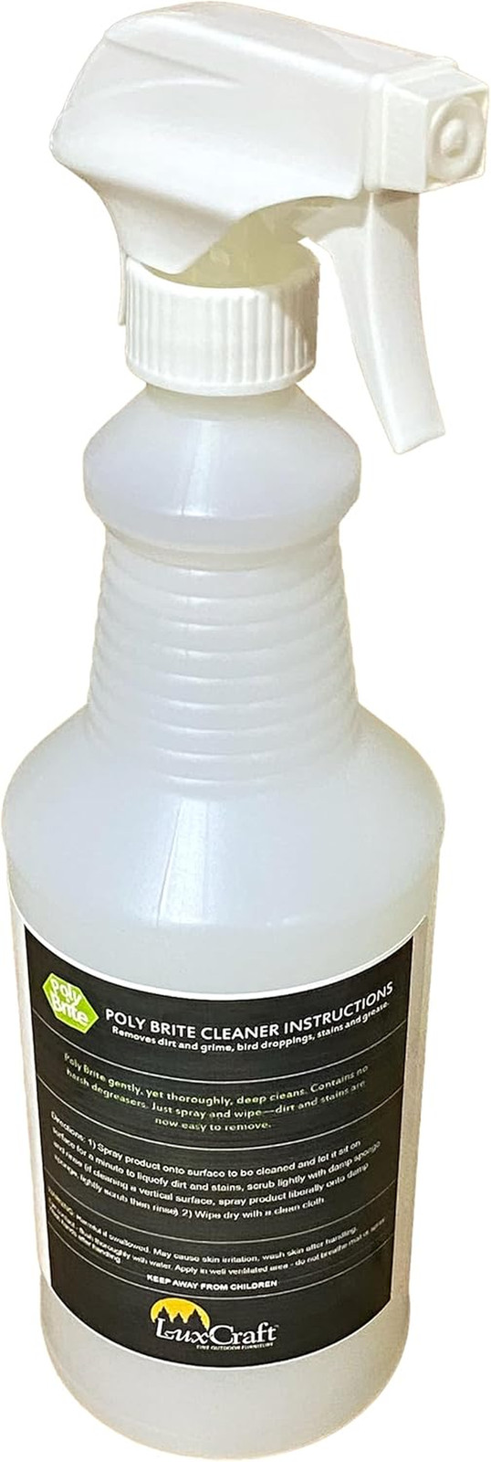 Poly Brite Cleaner for Poly Lumber Furniture – 32 Oz. Bottle, HDPE Furniture Cle