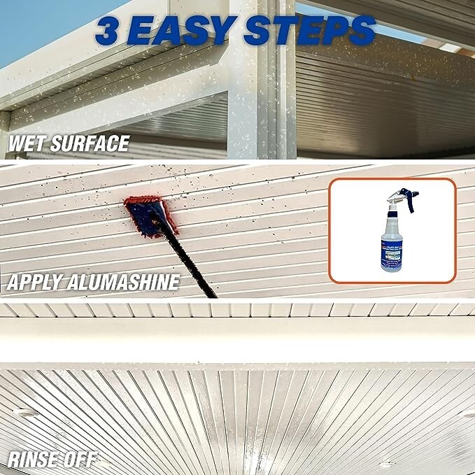 Alumashine Aluminum Patio Cover Cleaner | 16 oz Spray and Wipe
