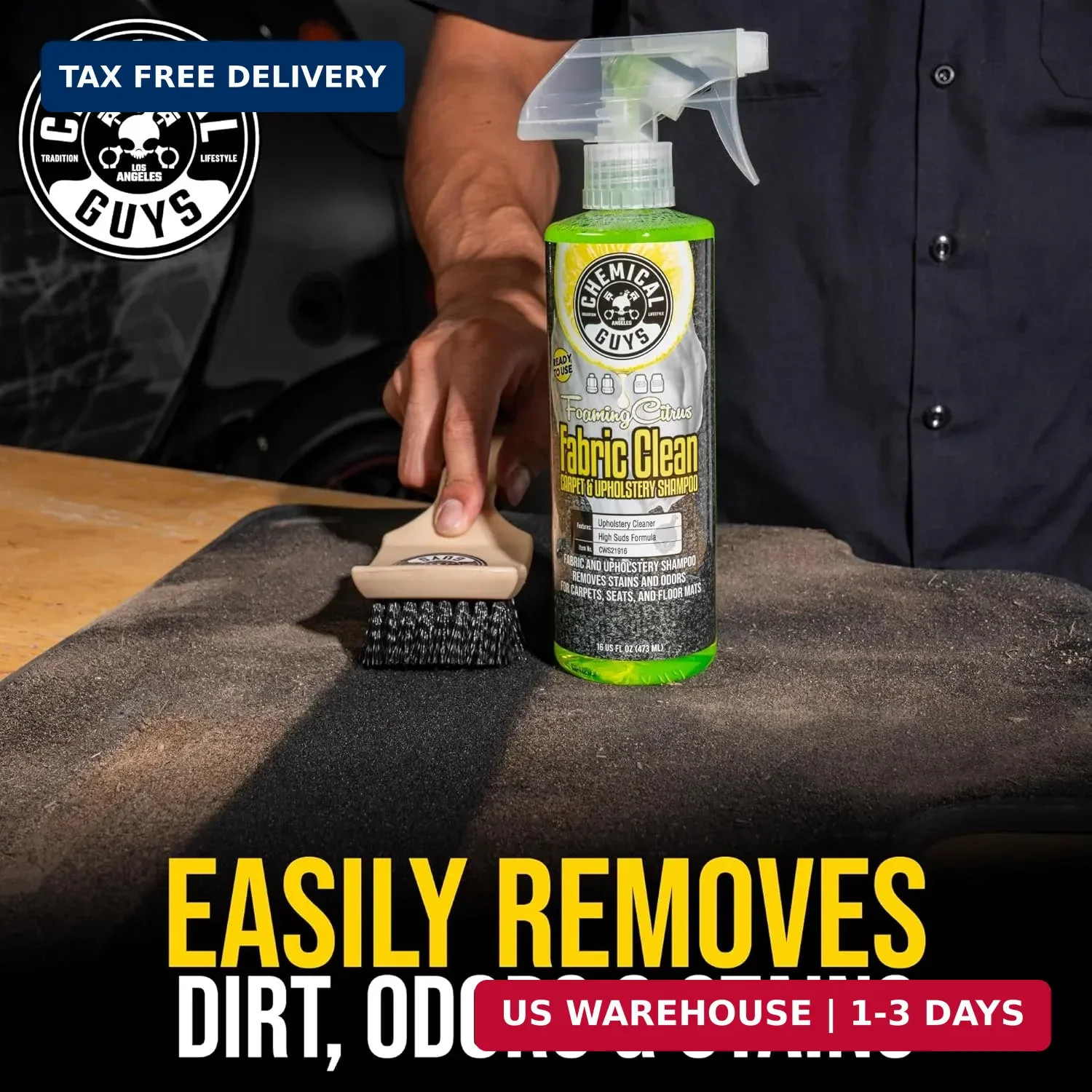 Chemical Guys Foaming Citrus Fabric Clean Carpet & Upholstery Cleaner – Car Carp