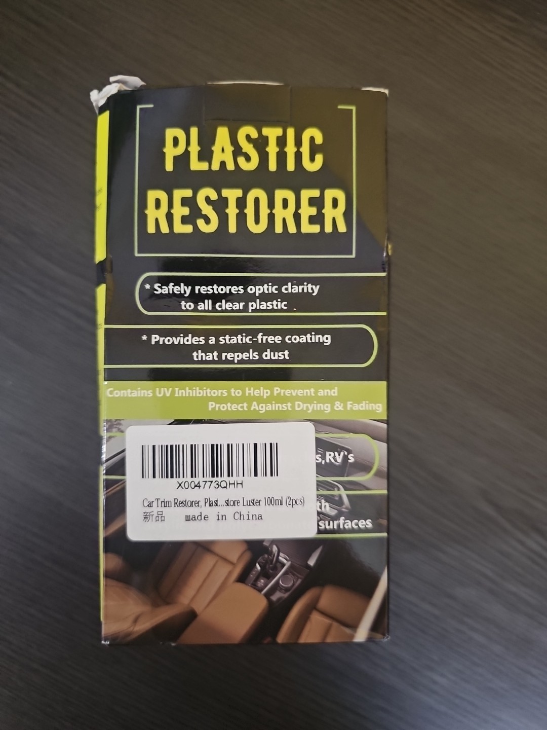 NIB Plastic Restorer kit of 2 bottles, 100 ml each Free Ship