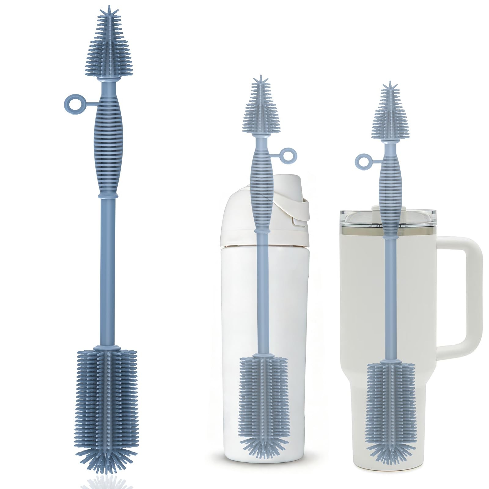 Silicone Bottle Brush,Double Sided with Sturdy Handle,Easy to Clean & Scratch…