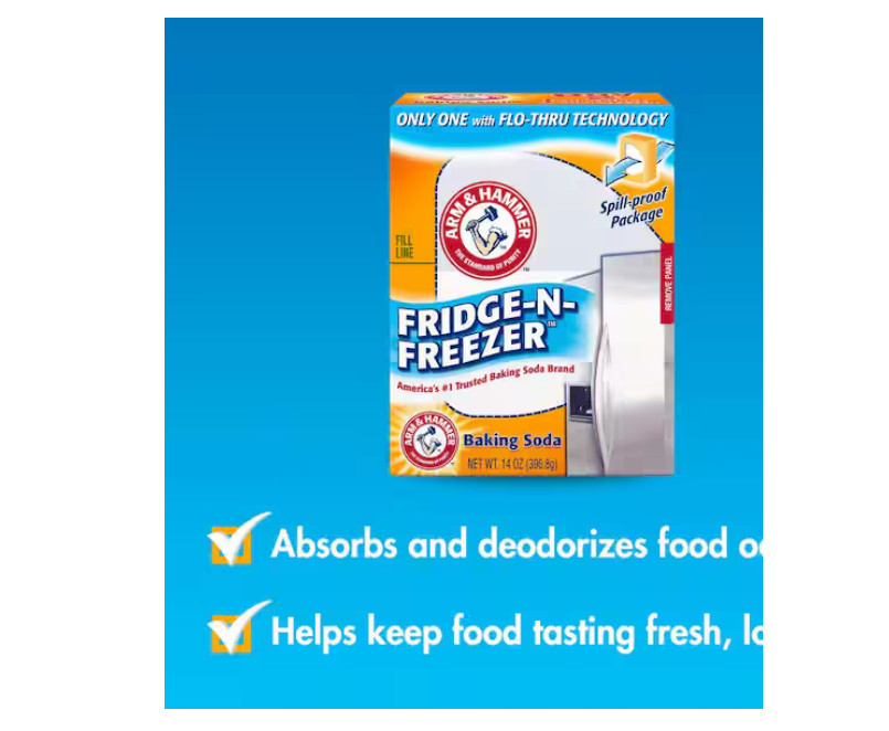 Arm & Hammer Baking Soda Fridge-n-Freezer Odor Absorber Orange 14 oz Pack of 12