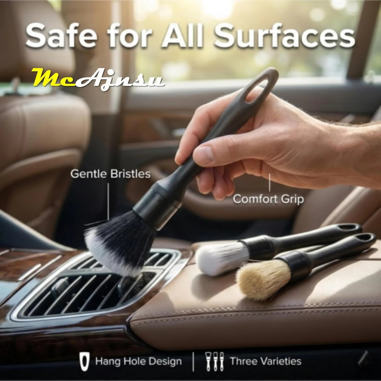 8-Piece Car Interior Detailing Kit – 160g Non-Sticky Gel (128% More Than 70g), U