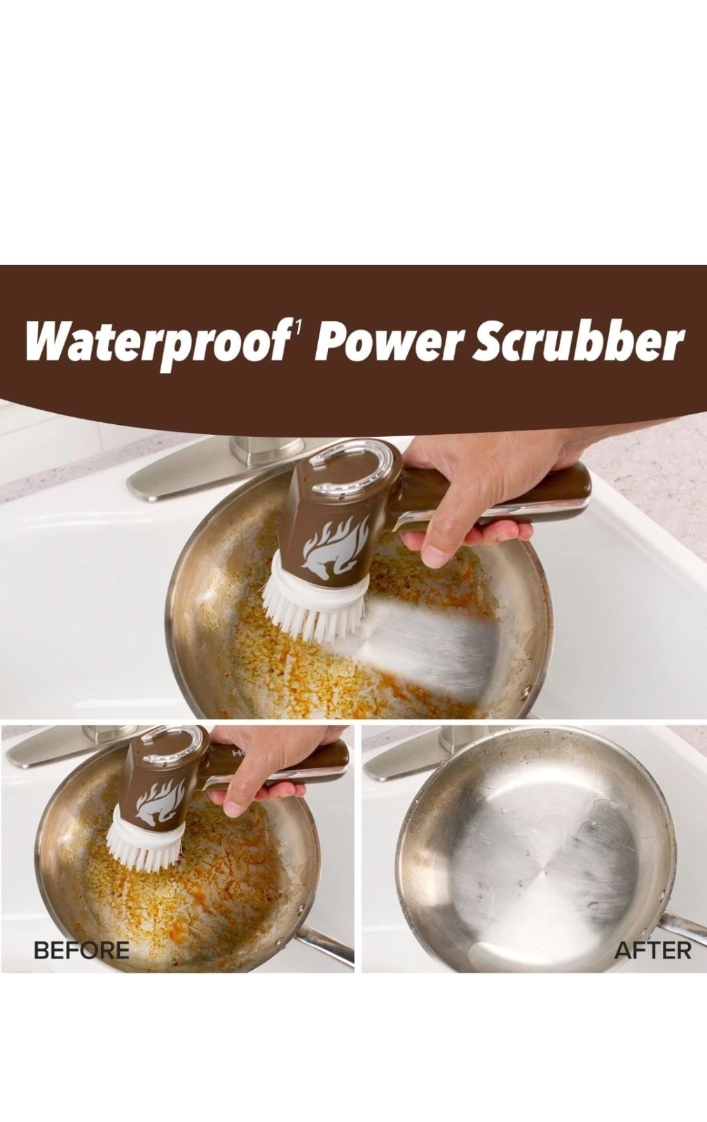 Ruby Horsepower Rechargeable Rotating Scrubber Waterproof Power Scrubber, Spins