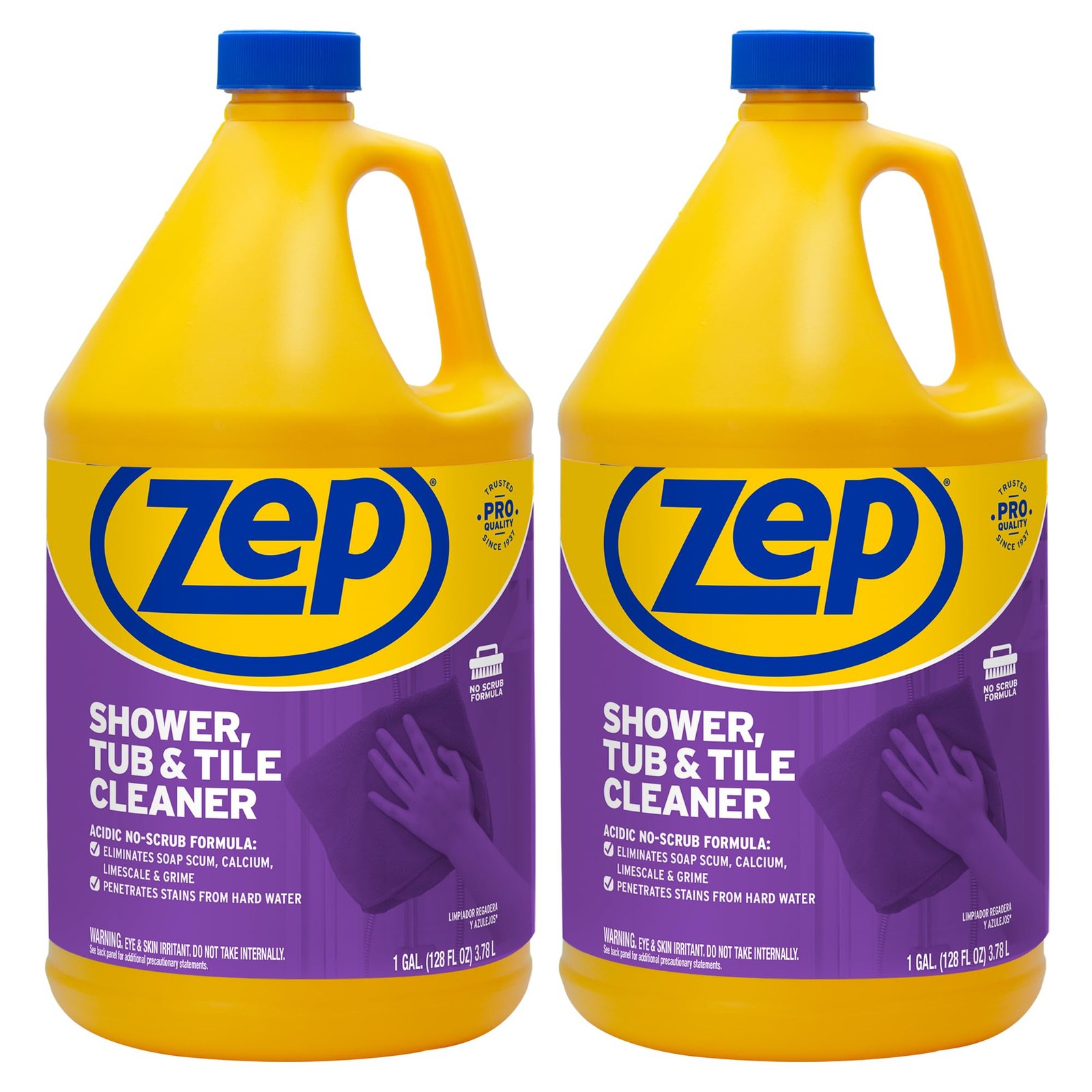 Zep Shower Tub and Tile Cleaner 1 Gallon ZUSTT128 (Case of 2) – No Scrub Pro For
